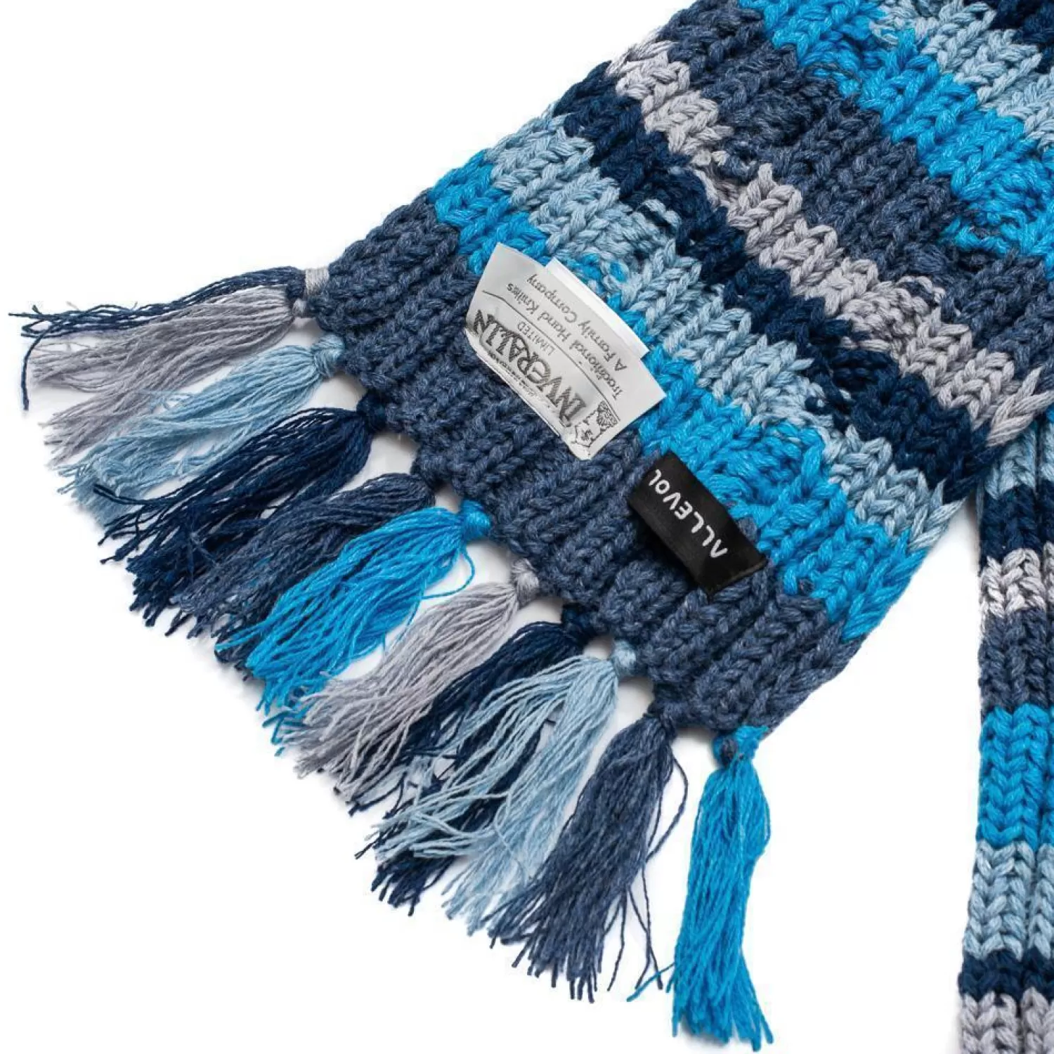 Allevol X Inverallan Allevol | Knitwear<22F Rib & Cable Scarf Assorted Blue