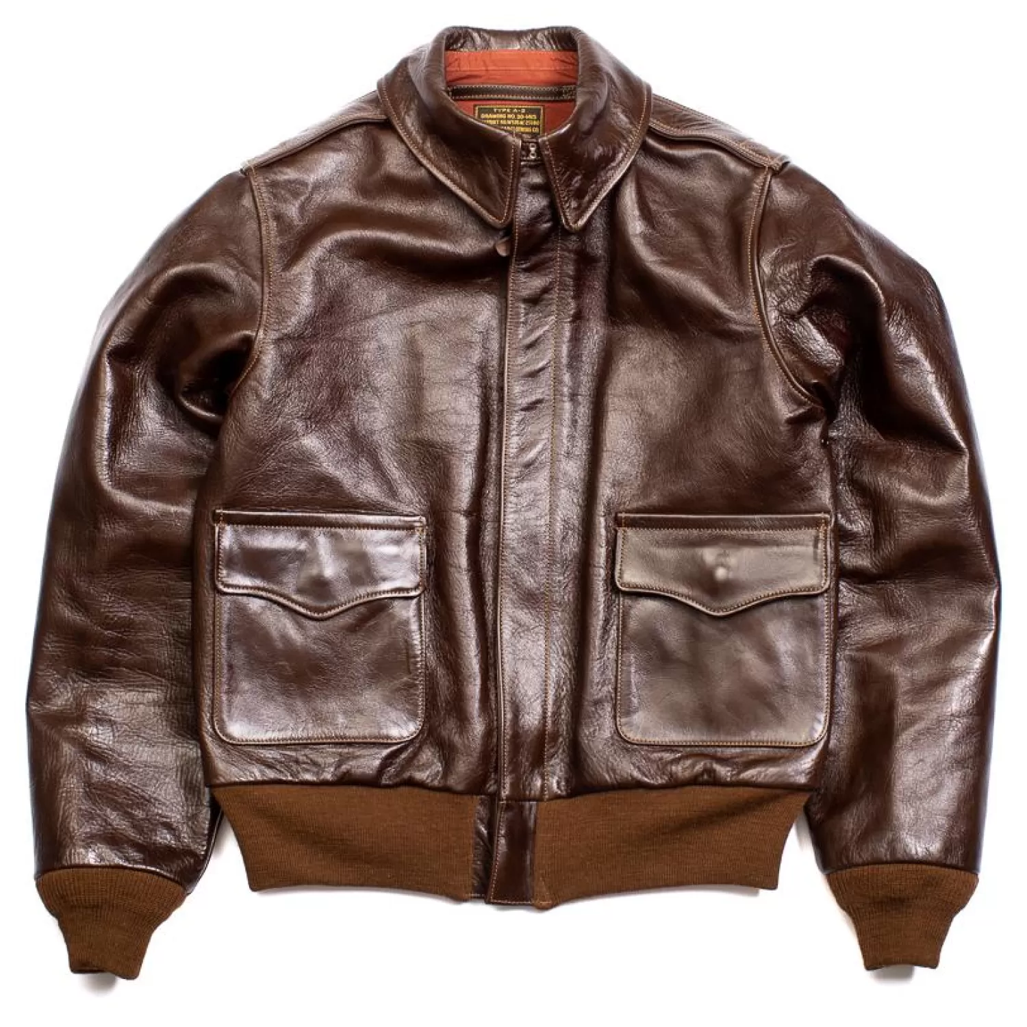 Buzz Rickson's Leather Jackets | Jackets And Coats&lt;Type A-2 Rough Wear 23380 No Stencil Leather Jacket Seal Brown