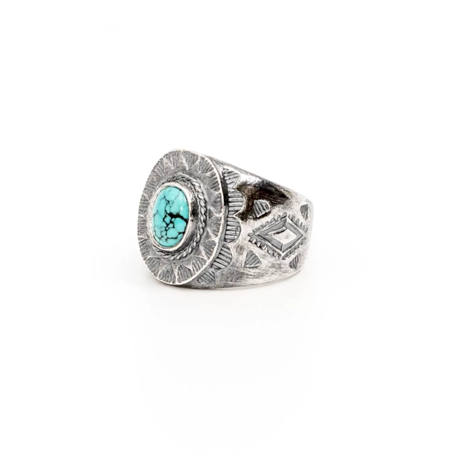 First Arrow's First Arrow's<VFSW Stamp Ring w/ Turquoise (R-132)