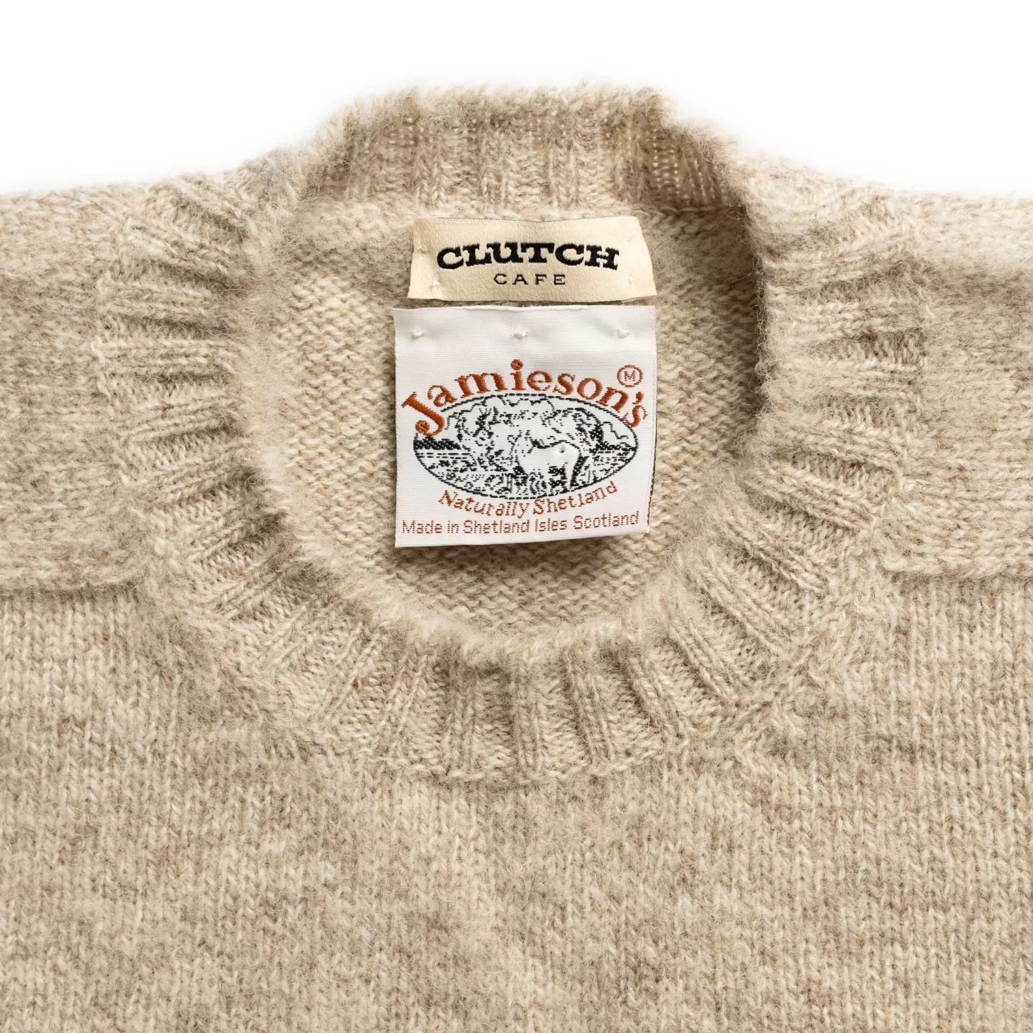 Jamieson's Of Shetland Knitwear<Jamieson's For Clutch Cafe Brushed Shetland Sweater Mooskit White