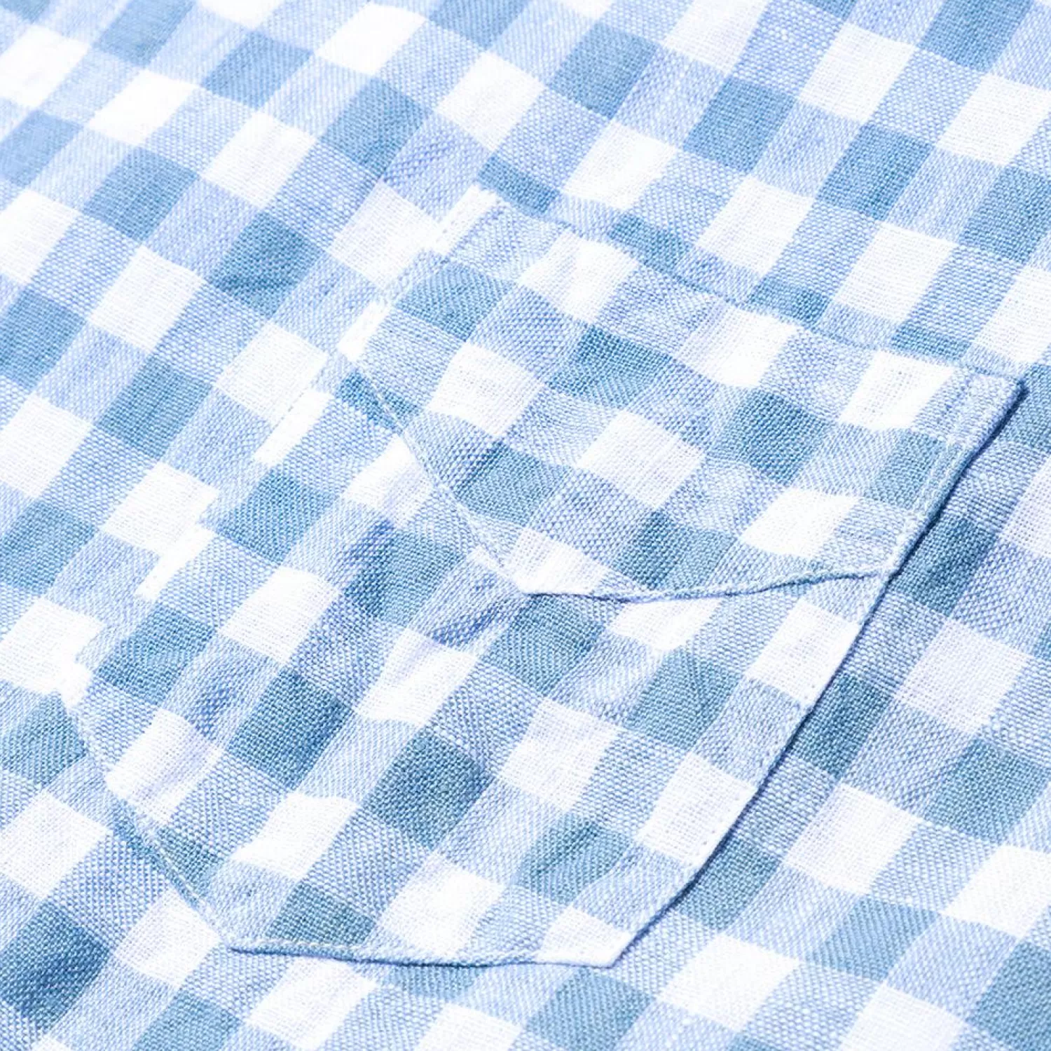 Post Overalls Shirts<Neutra 4 Linen Block Check S/S Shirt Slate Blue