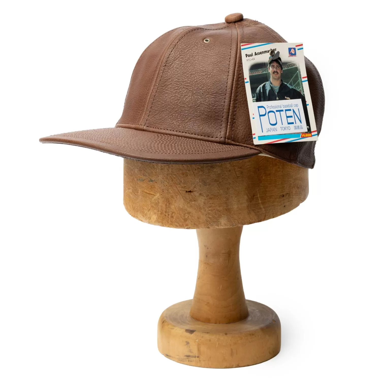 Poten Baseball Cap Poten<Poten Leather Baseball Hat Brown