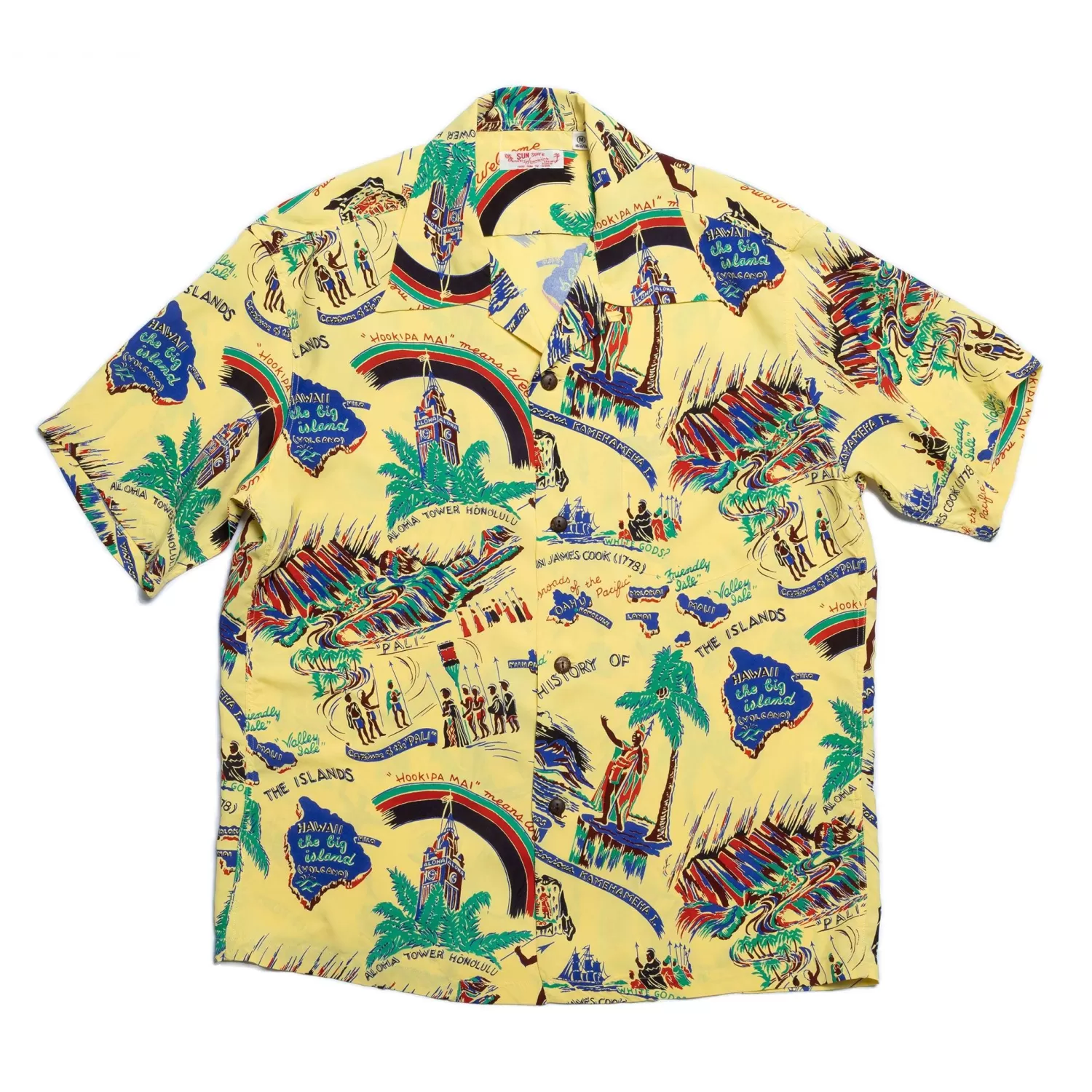 Sun Surf Shirts | Hawaiian Shirt<History Of The Islands Hawaiian Shirt Yellow